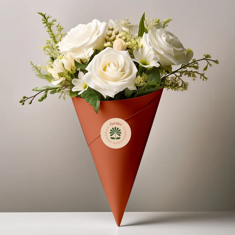 Rosas brancas no cone Floralice